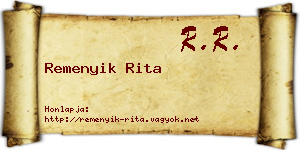 Remenyik Rita névjegykártya